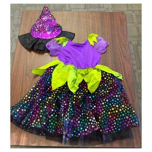 Colorful Witch with Stars Child S 5-6